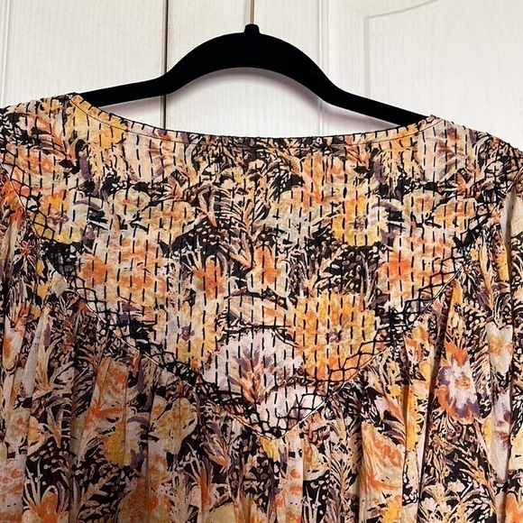 Free People Cool Meadow Printed Top in Midnight Combo Medium - Picture 11 of 13